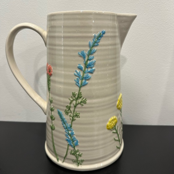Other - Floral Ceramic Pitcher with Handle